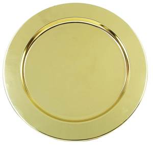 Plato de Presentación Redondo Dorado Ecológico para Bodas, de Acero Inoxidable Pulido, Diseño Glamuroso Estilo Americano - Product Image 1
