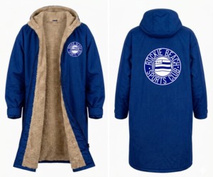 Rockie Beach Sports Club Men's Long Fleece <b>Jacket</b> With Hood Zipper Closure Thick Winter Coat Blue <b>Plus</b> <b>Size</b> Casual Style - Product Image 1