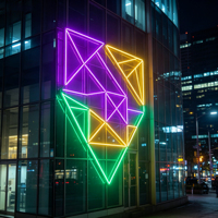 Enseigne néon LED personnalisée avec logo, corps en cristal, étanche IP67, forme rectangulaire pour montage mural, décoration professionnelle et événementielle