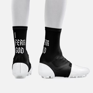 I Fear God Cleat cover <b>Socks</b> Black <b>White</b> Print <b>Men</b> Adult Breathable All Seasons Polyester Football Apparel - Product Image 1