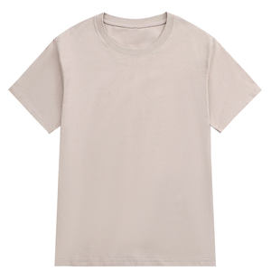 Camiseta de Cuello Redondo Holgada con Diseño de Logotipo Personalizado OEM, Camiseta de Verano para Parejas, de Color Sólido, de Manga Corta, de Algodón Puro para Hombre, Elegante - Product Image 1