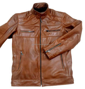 Chaquetas de cuero genuino hechas a mano reales para hombres Vintage nueva llegada estilo de motorista de alta calidad senderismo al aire libre chaquetas de aspecto real - Product Image 2