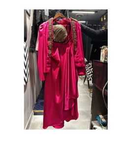 Fashion Forward Rani <b>Pink</b> Waterproof Bustier Blazer <b>Skirt</b> 3-Piece Set Structured Form Fitting Matching <b>Skirt</b> Pearls Summer - Product Image 1