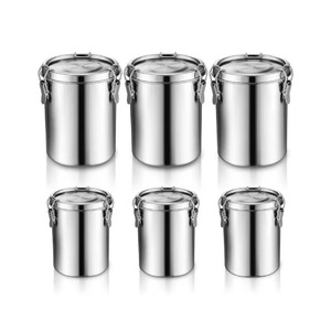 Durable Metal Herb Storage <b>Containers</b> for Kitchen Use Stainless Steel Spice Jars Set of 3 with Airtight Lids and Clips - Product Image 2