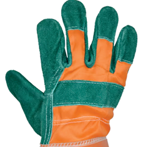 Guantes de Trabajo de Cuero, Palma Verde Naranja, Antideslizantes, Resistentes a la Abrasión, Puño Recto, Guantes de Seguridad de Uso General, 7mil, 5mil, 10mil - Product Image 6