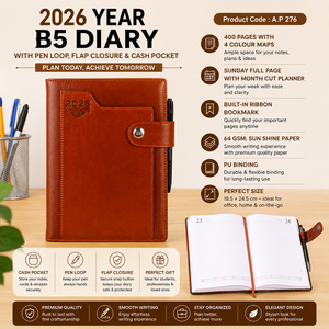 2026 B5 Premium PU Hardcover Diary Thread Sewing Bound Ribbon <b>Bookmark</b> 80 GSM Writing Paper Metal Magnetic Flap Custom Logo - Product Image 2