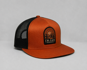 Wholesale Custom Woven Patch Logo 5 Panel Trucker <b>Hat</b> <b>Flat</b> Brim Mid Profile Mesh Cap Two Tone Outdoor High Quality Premium <b>Hat</b> - Product Image 2