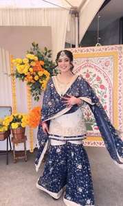 Ensemble Sharara Palazzo en Faux Georgette Lourd avec Dupatta, Broderie de Paillettes 5mm, Tenue de Soirée Ethnique, Tailles M L XL XXL - Product Image 2