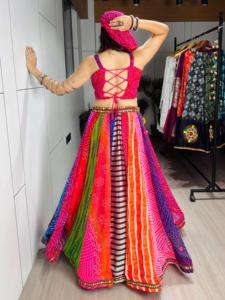 Designer Multicolour With Lace And Artificial Kodi Work And <b>Paper</b> <b>Mirror</b> Work Navratri Special Lehenga Choli Ready To Wear Set - Product Image 2