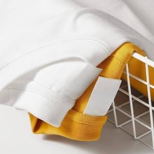 Camiseta de Manga Corta con Cuello Redondo para Hombre, 100% Algodón, Tejido de Punto, Color Sólido, Corte Regular Informal, Blanco, Beige, Oliva, Mostaza, Naranja - Product Image 2