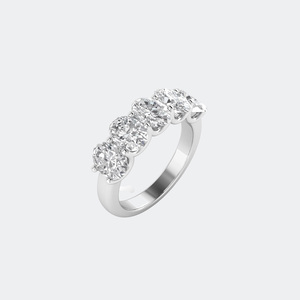 แหวนวงแหวนห้าเม็ดทรงวงรี 1.00CTW ประดับเพชรแบบ Prong Set - Product Image 5