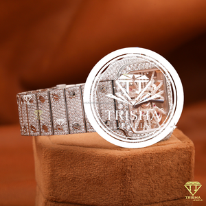 Reloj de Lujo con Diamantes Moissanite, Esfera Mecánica Transparente y Joyería de Diseño - Product Image 3