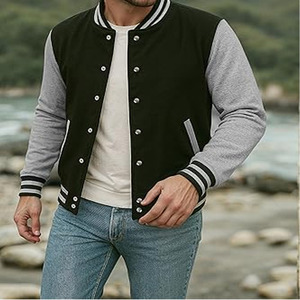 High Quality Wool Varsity <b>Jackets</b> for Men New Arrival Hooded Waterproof <b>Patchwork</b> Streetwear Outdoor Fashion <b>Jacket</b> - Product Image 2