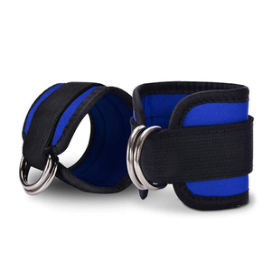 Adjustable Neoprene Padded Ankle Straps Workout Cable Machine Gym Fitness Training D-<b>Ring</b> Cuffs for Unisex - Product Image 2