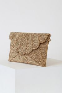Magnifique pochette de soirée brodée de perles, faite à la main, de luxe, pour les occasions formelles, les mariages, une déclaration de mode pour femmes - Product Image 2