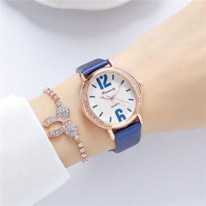 Relojes de Moda para Mujer 9809 2023 con Pulseras, Reloj de Cuero de Lujo para Chicas, Elegante - Product Image 6