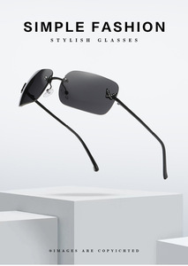 Gafas de Sol de Lujo Sin Montura con Decoración de Diamantes, Tendencia 2026, Unisex, Polarizadas, Diseño de Autor, Servicio OEM, Cómodas, UV400 - Product Image 2