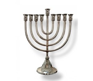 Modern <b>Tall</b> Gold Metal Menorah <b>Candle</b> Holder Hanukkah Decorative Floor Standing Elegant Home Display Stand - Product Image 5