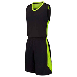 Ensemble de maillots de basket-ball unisexe, noir, vert lime, col en V, sans manches, vêtements de sport respirants, pour adultes, toutes saisons - Product Image 3
