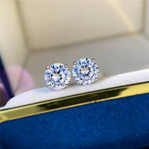 Pendientes de Moissanita Clásicos en Oferta, con Plata de Ley 925 y Diseño Atemporal, Ajuste Cómodo para Mujer, Joyería de Moda - Product Image 3