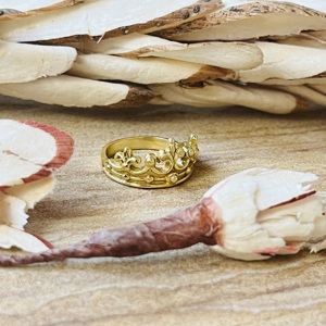 Anillo de Corona de Alta Demanda, Anillo Bohemio de Latón para Mujer, Chapado en Oro de 18k, Banda de Tiara, Joyería Gótica de Princesa, Anillo de Corona Vintage al por Mayor - Product Image 3
