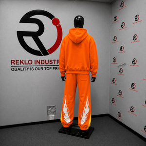 <b>Orange</b> Flame Skull Tracksuit Men Streetwear <b>Hoodie</b> And Jogger Set Gothic Fire Graphic Two Piece Outfit Oversized Pullover Sweats - Product Image 4