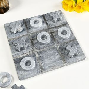 Jeu de Tic Tac Toe en Marbre à Prix de Gros, Fait Main, Décoration en Pierre, Jeu de Table Familial pour la Maison Moderne, Idée Cadeau, Collection - Product Image 5