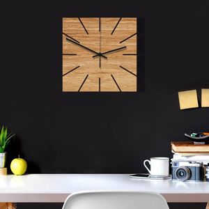 New Designed Indoor Decor Wooden square <b>Clock</b> for Living Room Wall Hanging Solid Wood <b>Clocks</b> - Product Image 3