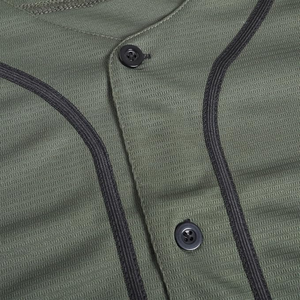 Uniformes de Béisbol/Sóftbol Personalizados ADIHA IMPEX para Hombre, Camisetas de Poliéster de Primera Calidad, Cuello en V, Botones Delanteros, Color Verde, Logotipo Personalizado - Product Image 3