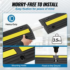 Set di 4 Rallentatori per Velocità in Gomma Resistente da 1 m, Capacità 18.000 libbre/asse, Protezione Cavi a 1 Canale per Cavi a Terra - Product Image 6