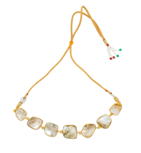 Gold <b>Pearl</b> Necklace <b>Set</b> for Women with Earrings - Product Image 2