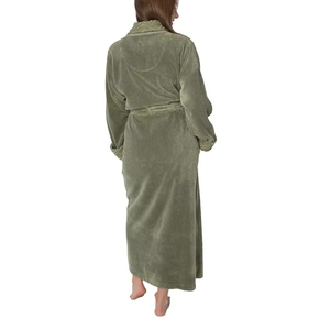 <b>Men's</b> Luxury 100% Cotton Velour Bathrobe with Full Sleeves Custom Logo Printed Loungewear <b>Sleep</b> Set OEM Service - Product Image 5