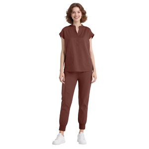 Unisex Classic Cotton <b>Scrub</b> <b>Sets</b> with Jersey Fabric Needle Detection Professional Medical Nurse Uniform for Hospital Use - Product Image 1