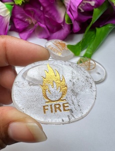 Juego de 5 piedras con símbolos de Reiki, Set de 5 elementos de calidad prémium con gemas ovaladas y caja de madera, venta al por mayor - Product Image 2