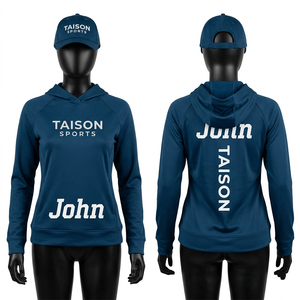 Sweat à capuche de golf athlétique pour femme, 230 GSM, tissu polyester extensible premium, gris clair, texture latérale texturée, coupe ajustée, logo personnalisé sérigraphié - Product Image 3