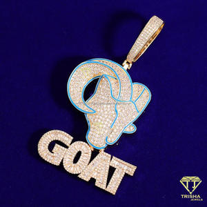 Luxury Animal Shape Hip Hop Pendant Necklace in 925 Sterling Silver with Hand Set Moissanite Diamonds - Product Image 2
