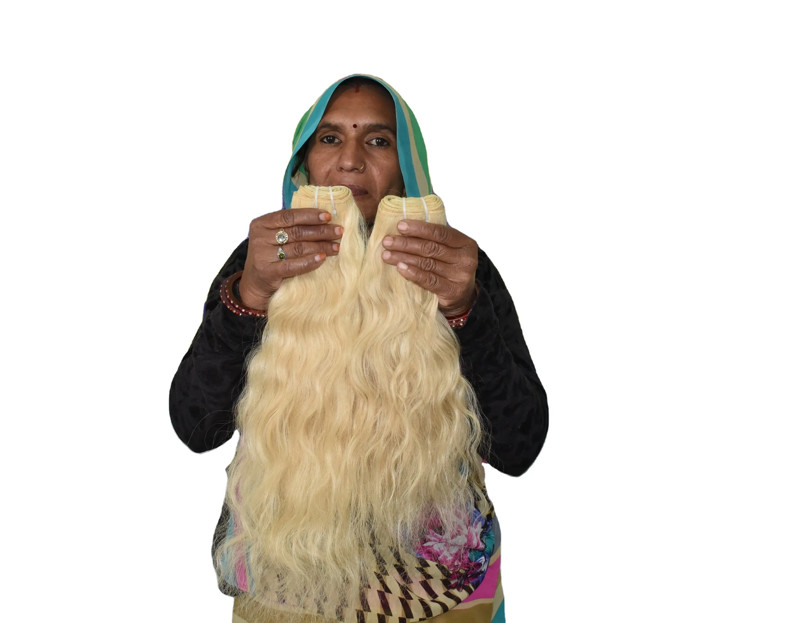 Cabello humano indio ondulado sin procesar productos químicos, cutícula, color natural, virgen, 613