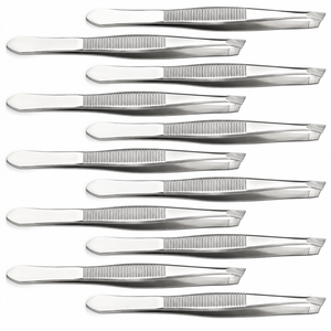 Pince à épiler à pointe pointue en acier inoxydable, antidérapante, rayée, style moderne, durable, pour le soin des sourcils et de la barbe - Product Image 5