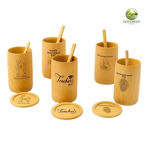Gobelet en bambou écologique au design minimaliste, gravure de logo personnalisée, réutilisable pour le café et le thé, pour la rentrée scolaire - Product Image 4