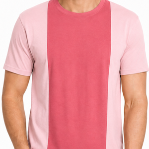 Service OEM - T-shirt pour homme à manches courtes, bicolore, rose pastel, en coton, col rond, séchage rapide, respirant, coupe classique - Product Image 3