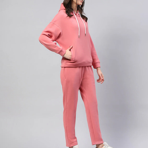 Ensemble de survêtement en polaire pour femme, 2 pièces, surdimensionné, en polyester, vêtements de sport d'hiver, pantalon de jogging élastique - Product Image 4
