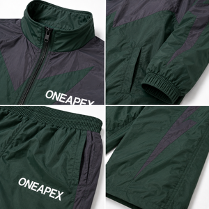 Ensemble de survêtement coupe-vent vert et noir pour homme, veste de sport légère, pantalon de jogging, tenue de sport streetwear - Product Image 5