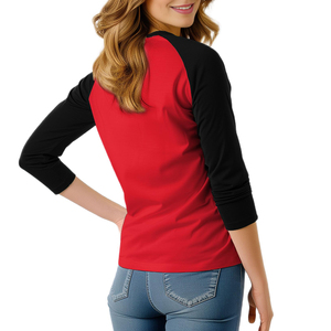 Camiseta de Manga Raglán de Alta Calidad para Mujer, Top de Tres Cuartos, Logotipo Personalizado, Cómoda, Estilo Deportivo, Camiseta de Béisbol para Dama - Product Image 4