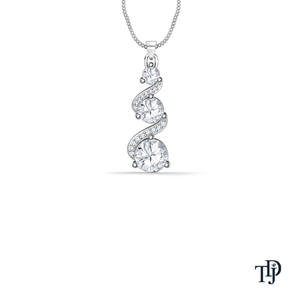 Colgante de oro de 10K con diseño de espiral y diamantes (naturales) con detalles de piedra central de corte brillante, fabricante mayorista y minorista OEM - Product Image 3