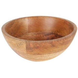 High Quality Food Grade Finished Handmade Solid Wooden Serving Bowl Best Market Price for Multipurpose Use Bulk Supply Available - Product Image 4