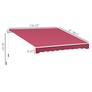 Tenda da Sole Estensibile in Lega di Alluminio per Balcone/Patio con Protezione dalla Pioggia - Funzionamento Manuale, Rivestimento in PC - Product Image 3