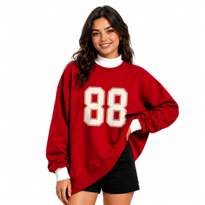 Sweat-shirt à col montant personnalisé pour femme, en mélange de coton épais et molleton brossé, style streetwear, fabrication en usine sous marque privée, OEM - Product Image 1