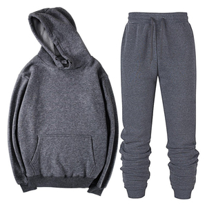 Hot Sale Custom Logo Men's Pullover Hoodie Tracksuit Set <b>Jogging</b> Plain 2 Piece Unisex Tracksuit Sets - Product Image 1