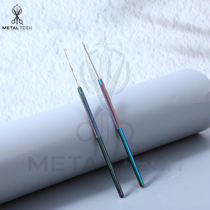 2 Pcs Hair Tinsel Tool, Hair Extensions Loop <b>Needle</b> Pulling Hook Tool, Micro <b>Needle</b> <b>Threader</b> Wire Pulling Loop Hook Tools - Product Image 5