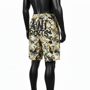 Shorts coupe-vent pour homme en polyester tissé doux 120 GSM, imprimé camouflage intégral, logo personnalisé thermocollé, séchage rapide - Product Image 5